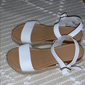 Lightly Used White Strappy Sandals